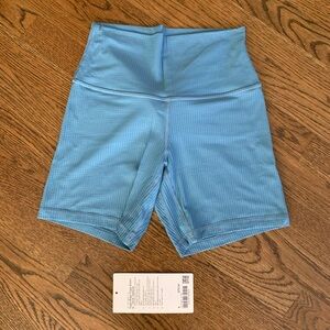 Lululemon HR Yoga Shorts, 6in., Blue, *Grid texture, Size 6